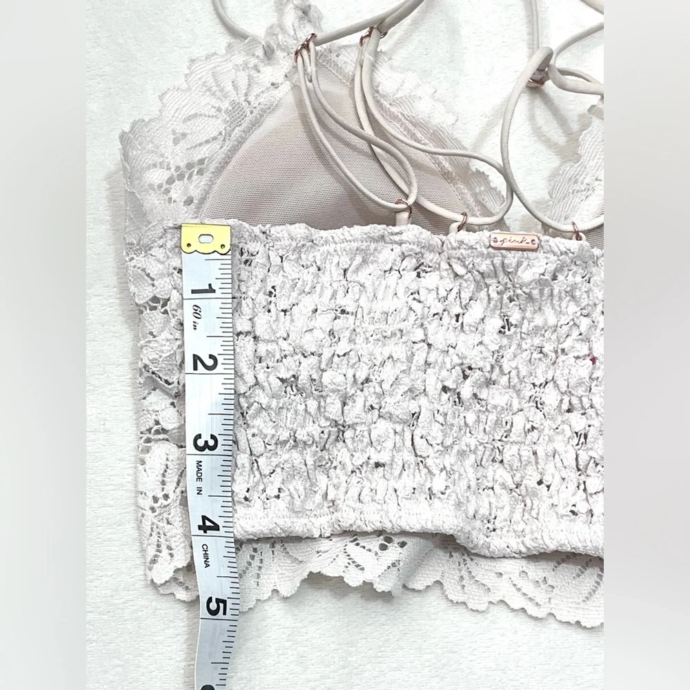 PINK by Victoria’s Secret Women’s White Floral Lace Strappy Wireless Bralette - Picture 11 of 16